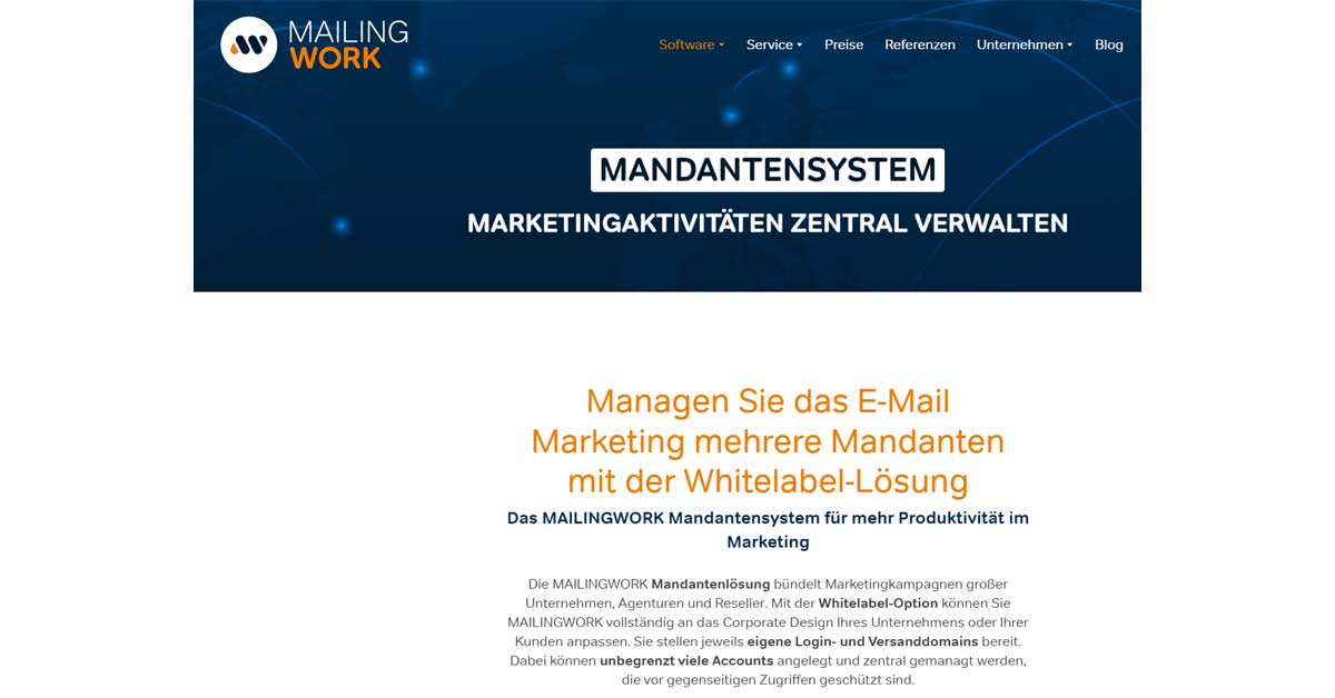 Mailingwork | Mandantensystem | CAMPIXX